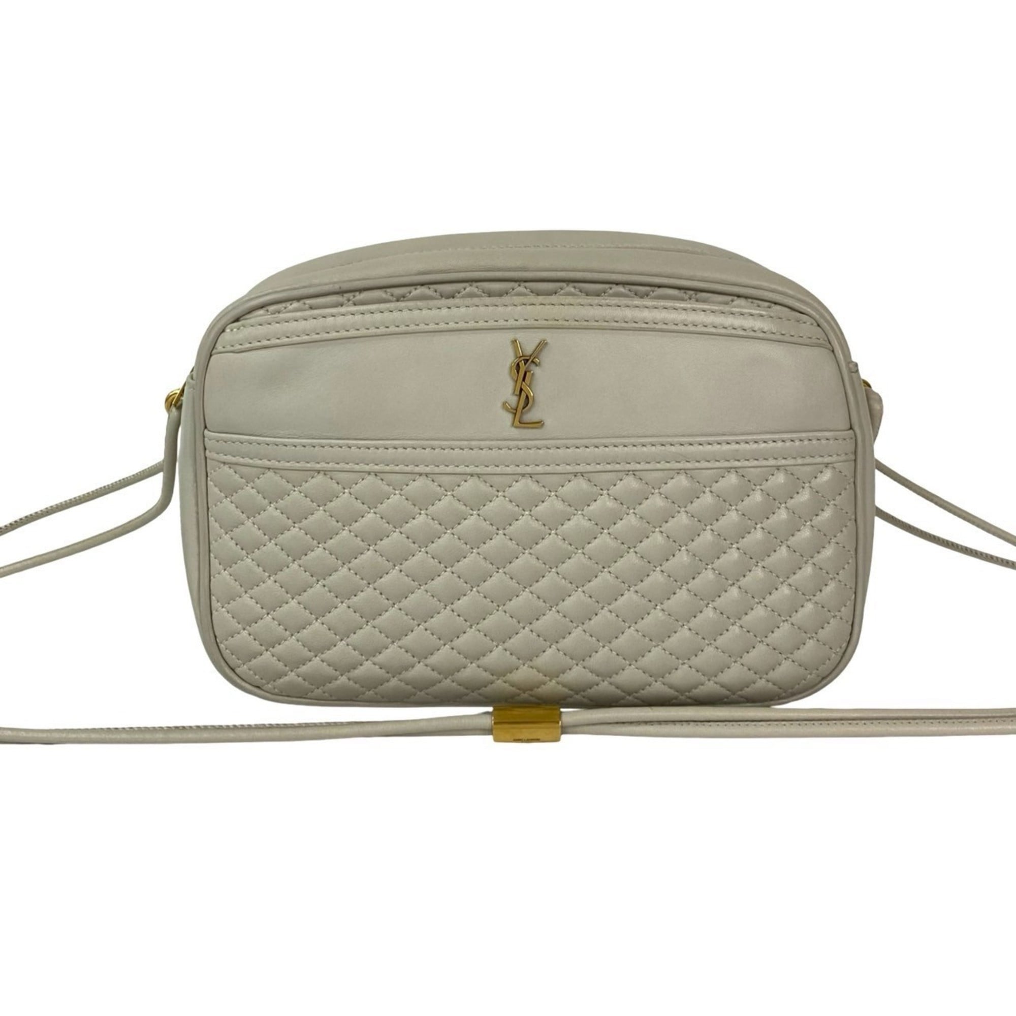 Yves Saint Laurent Gray Leather Pochette Shoulder Bag (Pre-Owned)