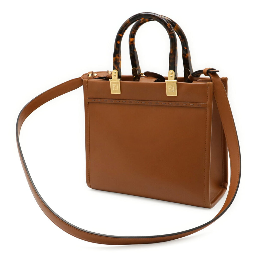 Fendi Brown Leather Handbag Shoulder Bag (Pre-Owned)