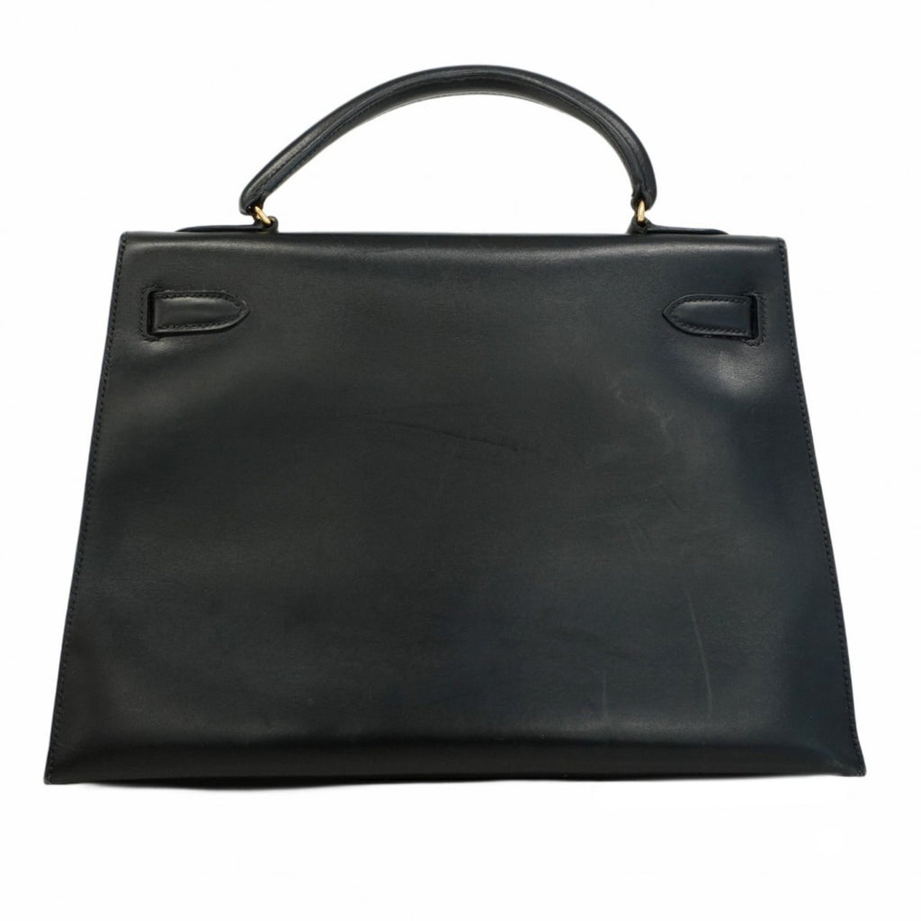 Hermes Black Box Calf Leather Handbag (Pre-Owned)