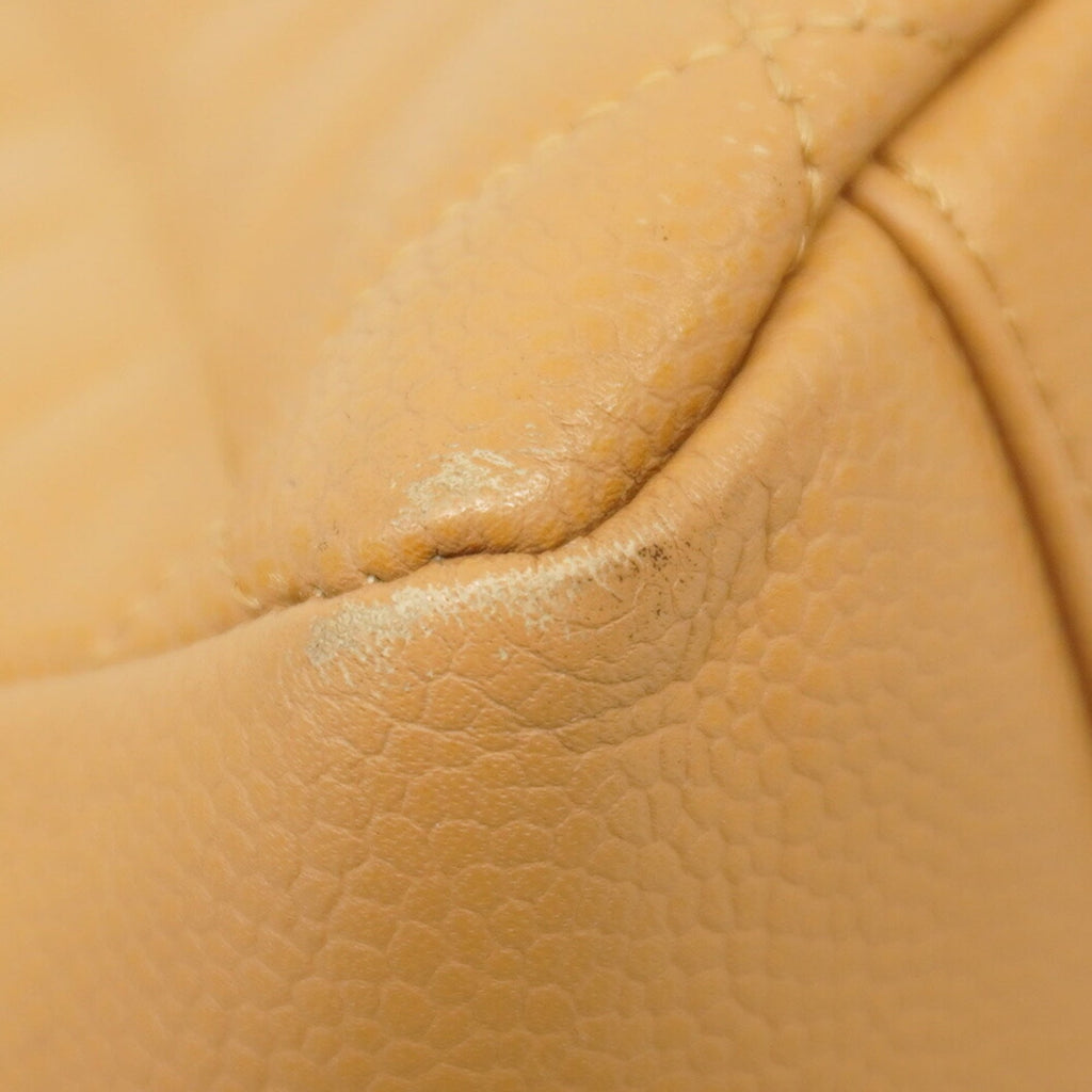 Chanel Beige Grained Calfskin Shoulder Bag (Pre-Owned)