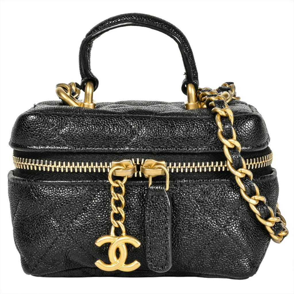 Chanel Black Grained Calfskin Shoulder Bag (Pre-Owned)