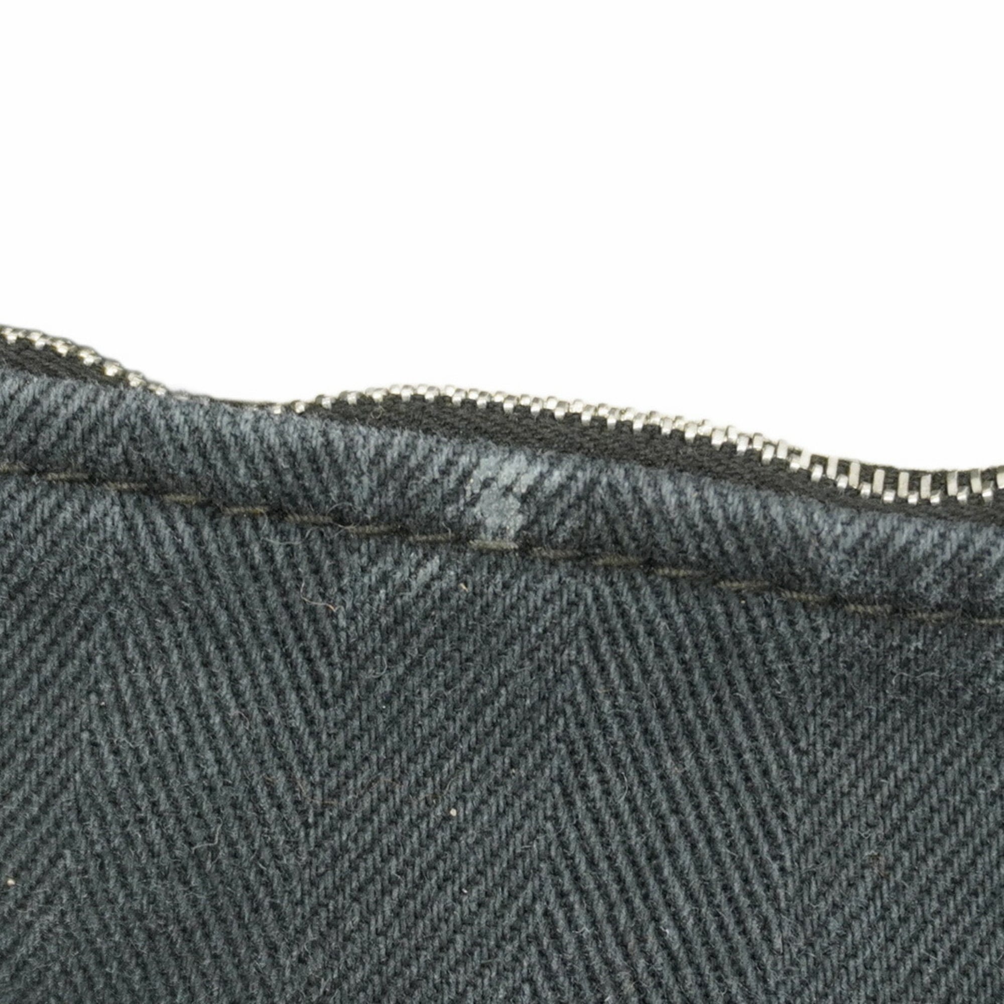 Hermes Black Toile Chevron Handbag (Pre-Owned)