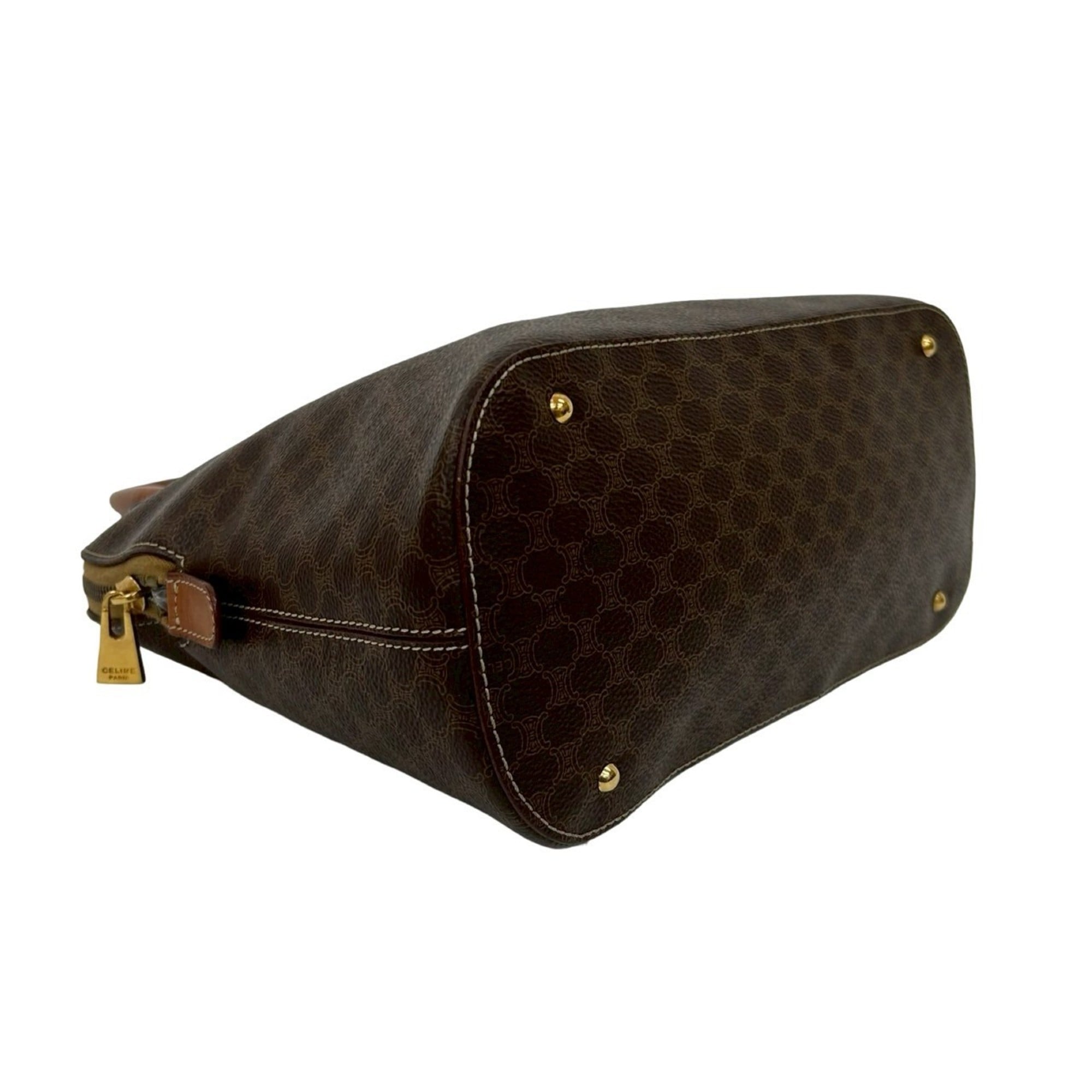 Celine Brown Leather Pvc Handbag Tote Bag (Pre-Owned)