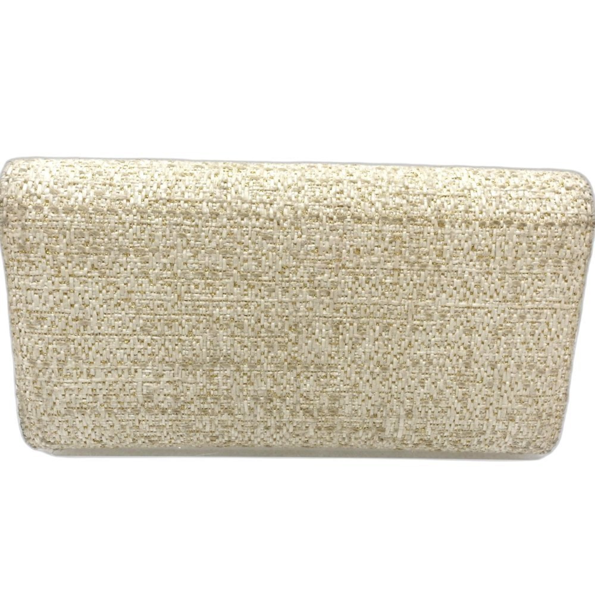 Chanel Off-White Canvas Long Wallet (Bi-Fold) (Pre-Owned)