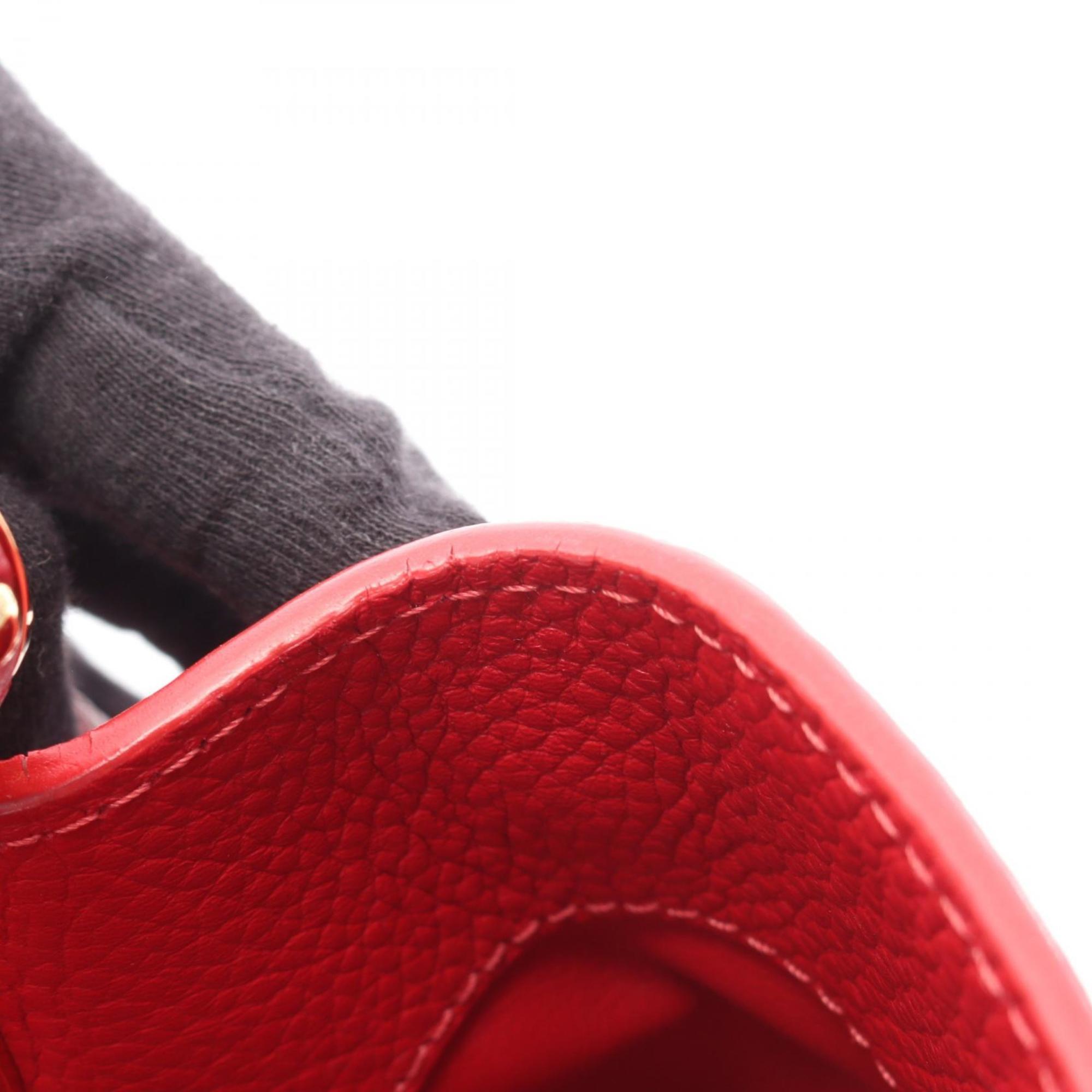 Louis Vuitton Red Color Sacrlet Leather Handbag (Pre-Owned)