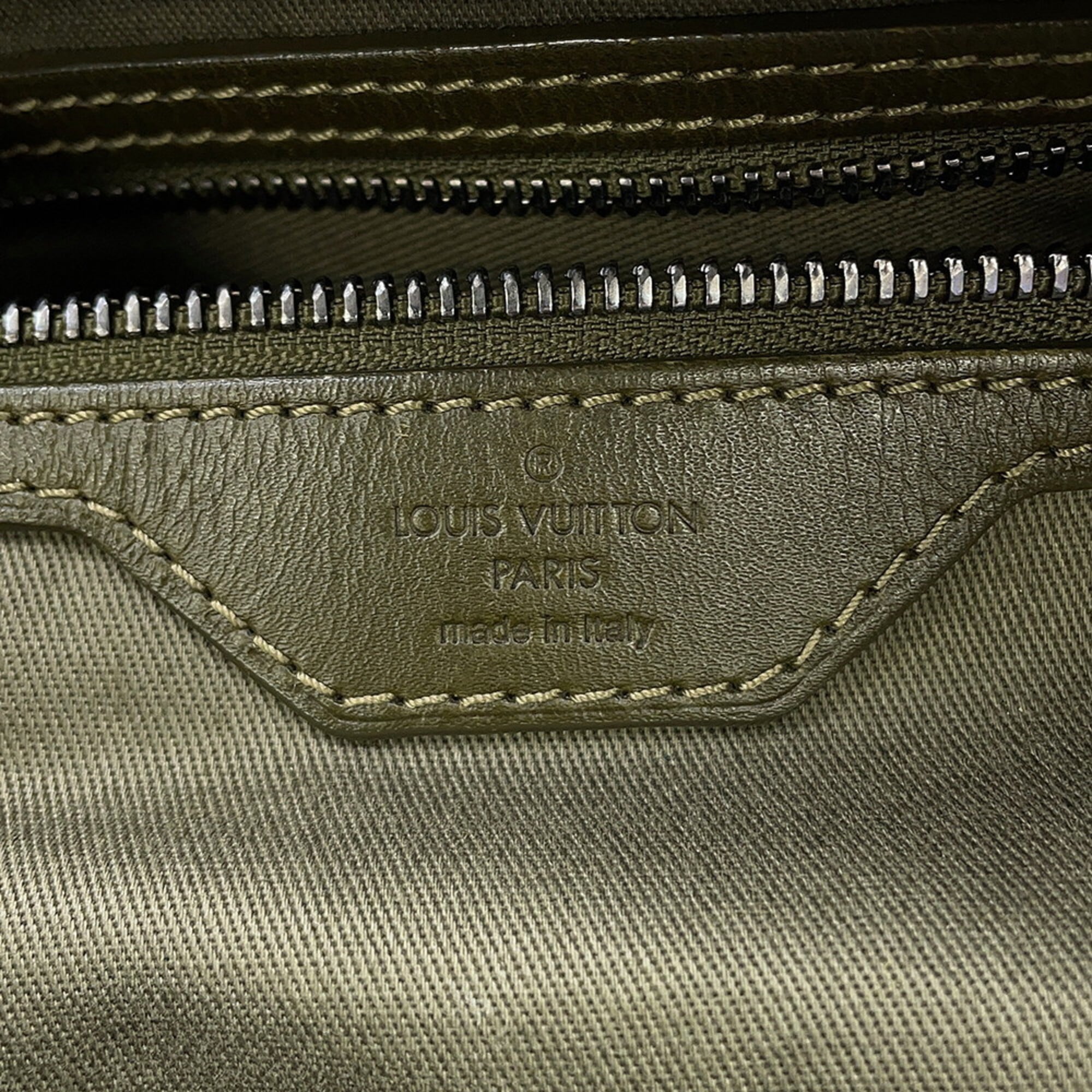 Louis Vuitton Monogram Impression Khaki Denim Shoulder Bag (Pre-Owned)
