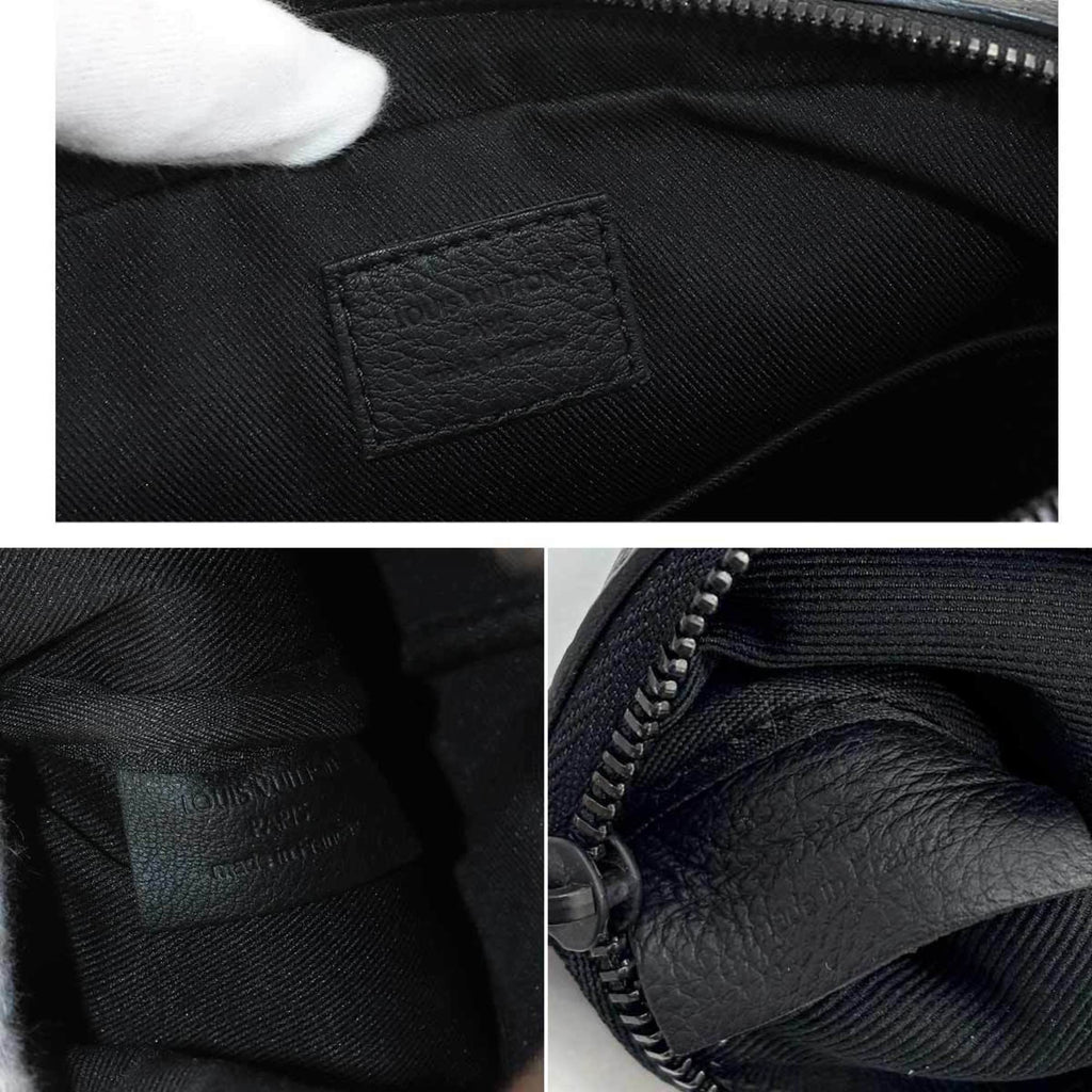 Louis Vuitton Black Noir Monogram Shadow Messenger Bag Shoulder Bag (Pre-Owned)