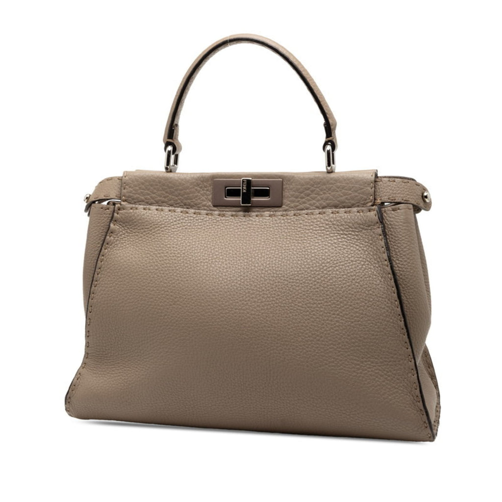 Fendi Grayish Leather Handbag (Pre-Owned)