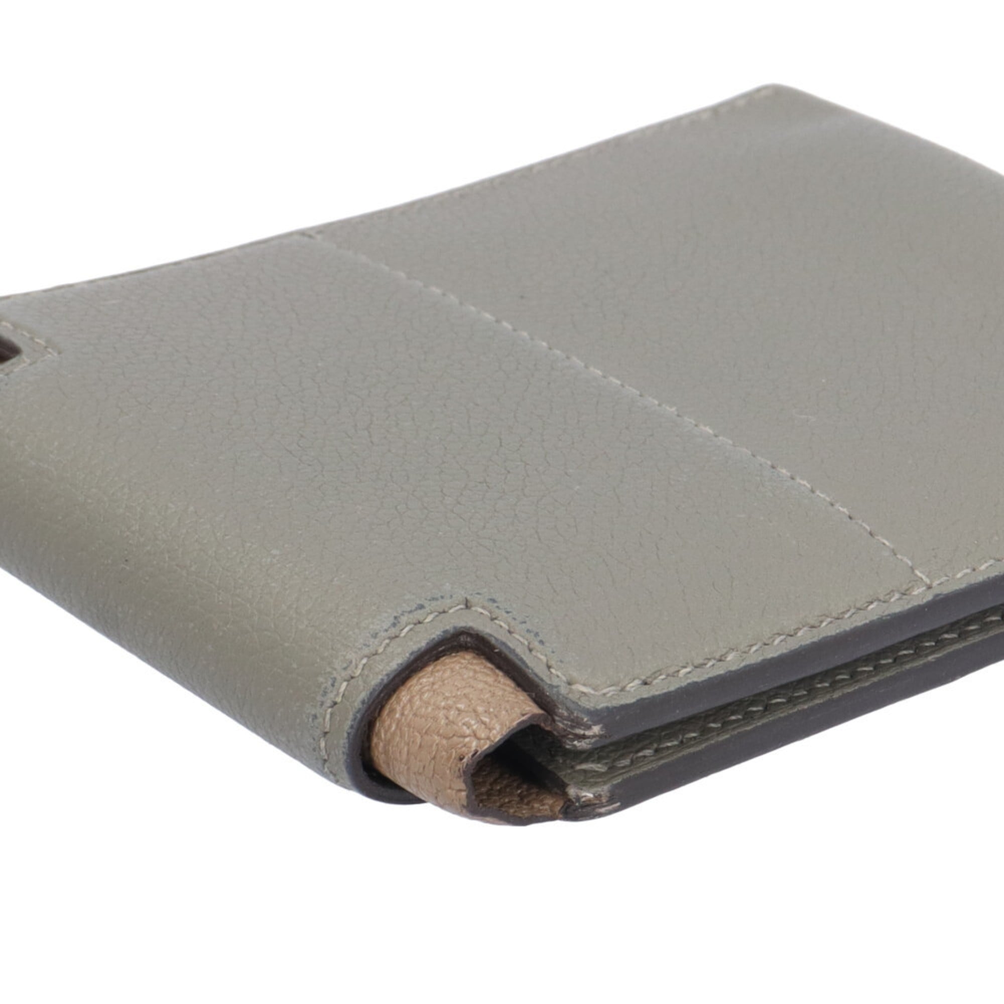 Hermes Gray Chevre Leather Wallet (Bi-Fold) (Pre-Owned)