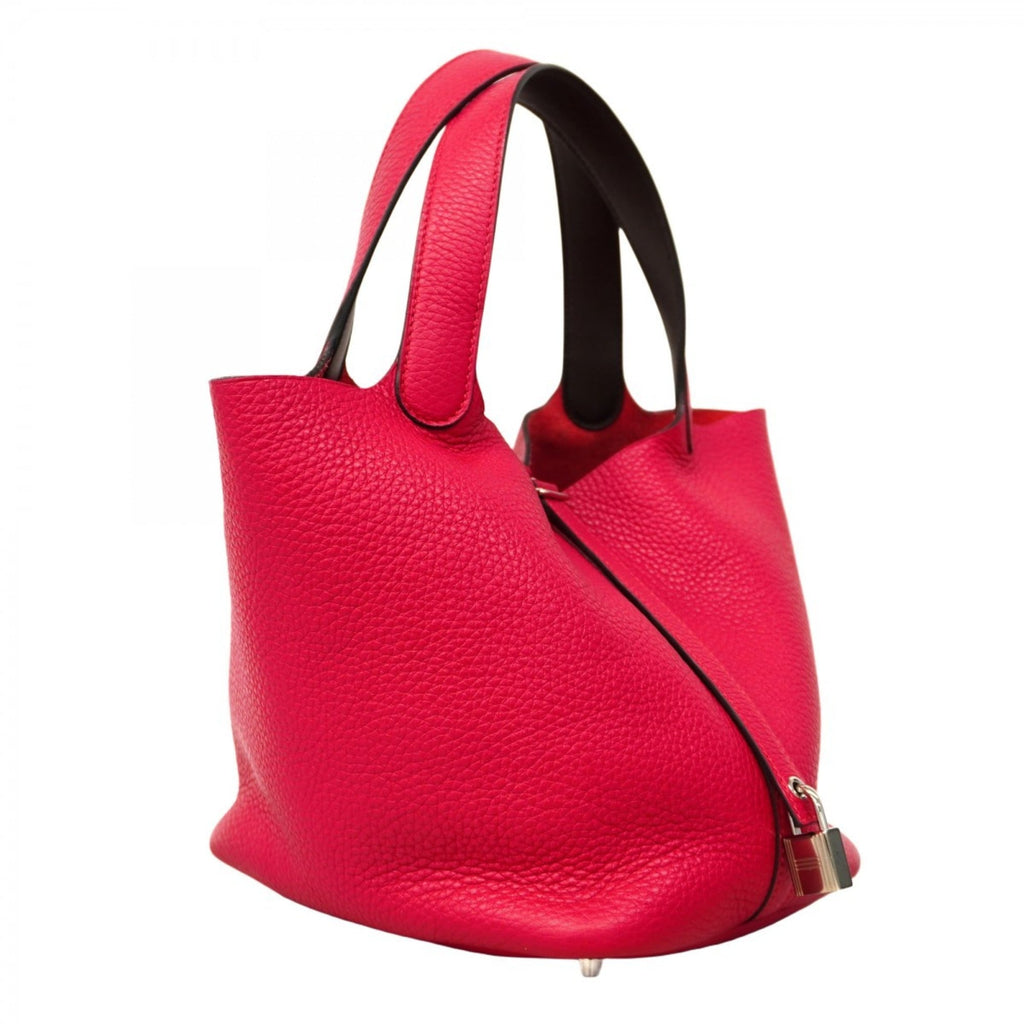 Hermes Silver Taurillon Clemence Leather Handbag (Pre-Owned)