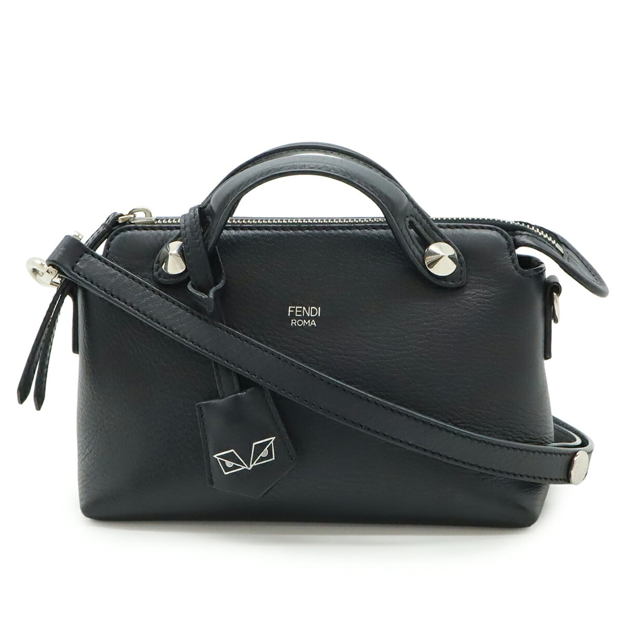 Fendi By The Way Black Leather Handbag Shoulder Bag (Pre-Owned)