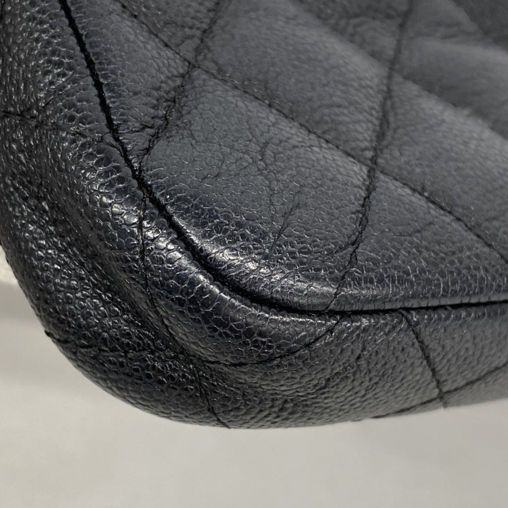Chanel Black Grained Calfskin Chain/Shoulder Wallet (Pre-Owned)