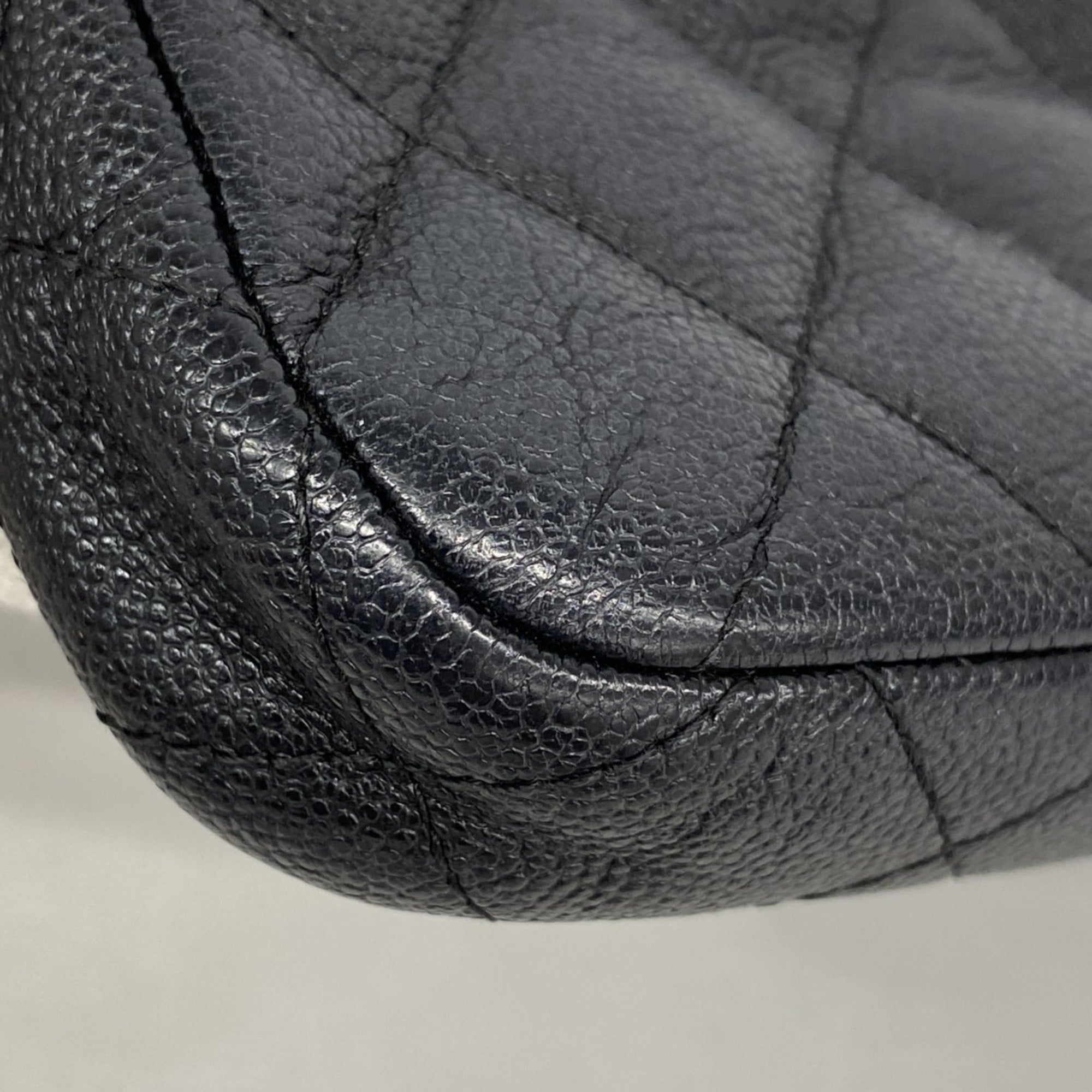 Chanel Black Grained Calfskin Chain/Shoulder Wallet (Pre-Owned)