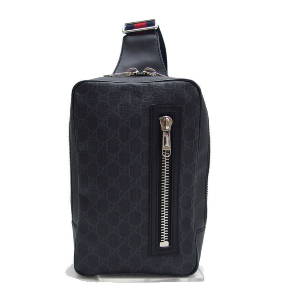 Gucci Black Navy Red Color Coated Canvas Leather Shoulder Bag Sling Bag (Pre-Owned)