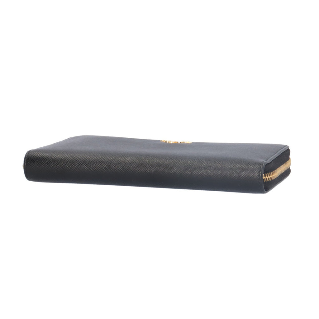 Prada Black Leather Long Wallet (Bi-Fold) (Pre-Owned)