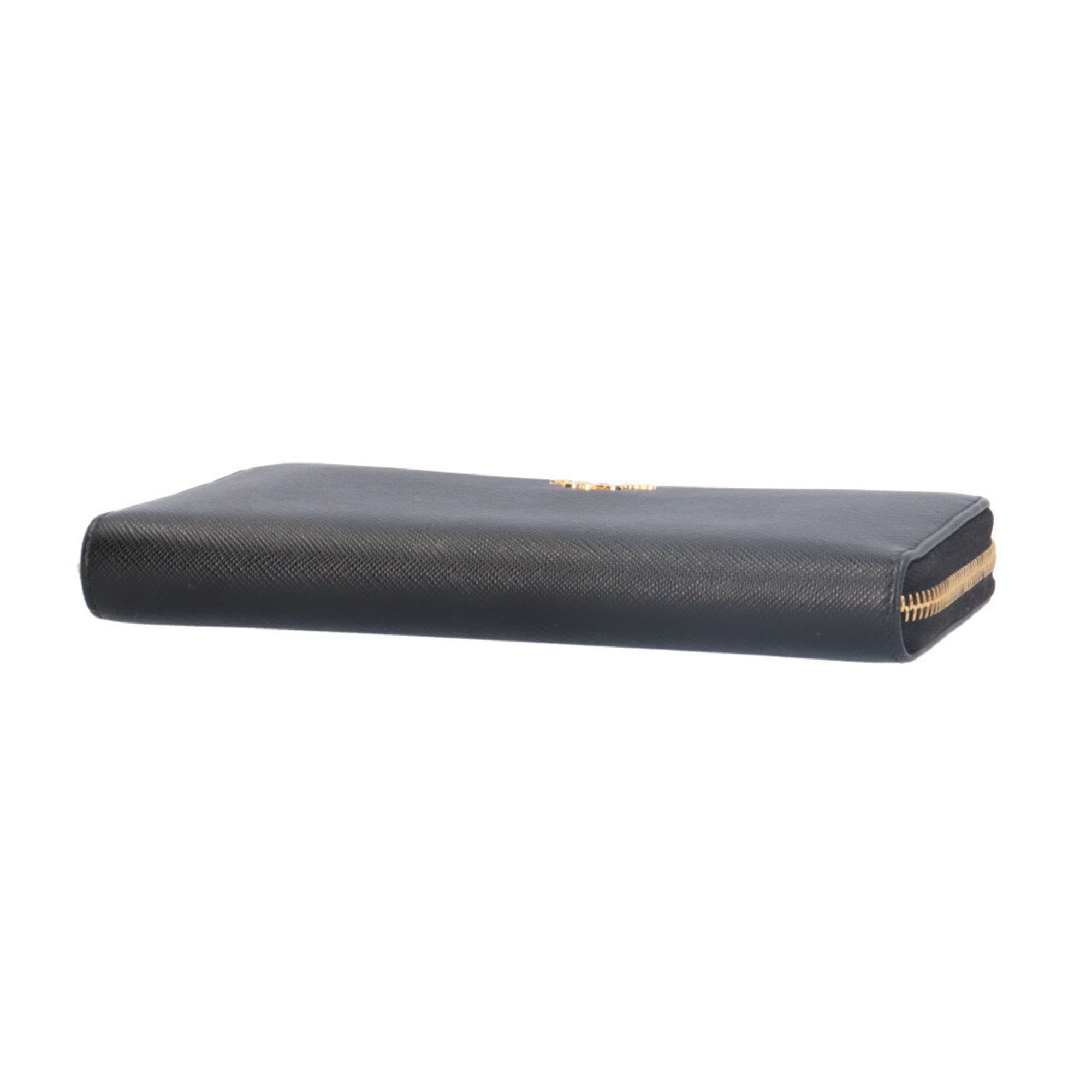 Prada Black Leather Long Wallet (Bi-Fold) (Pre-Owned)