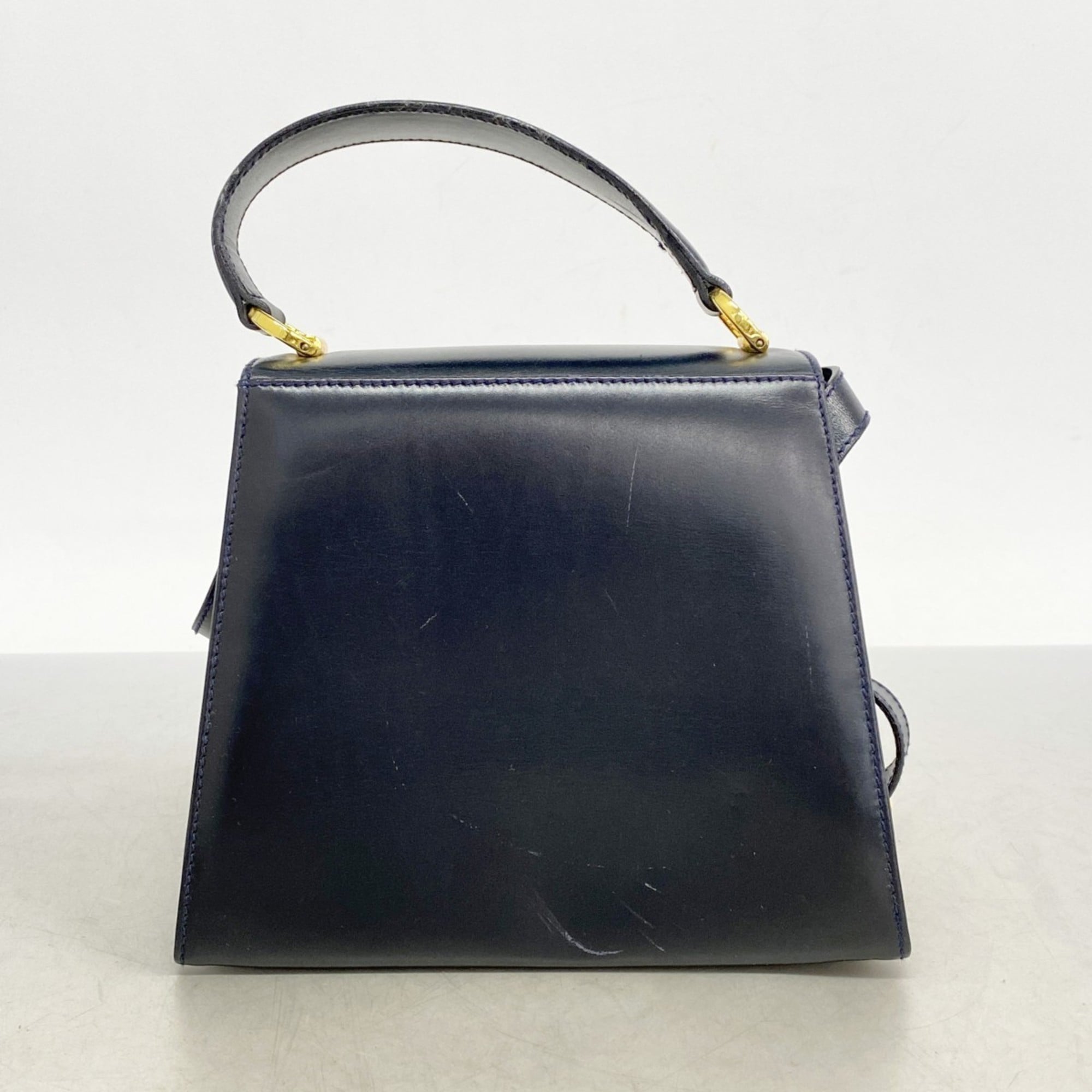 Salvatore Ferragamo Navy Leather Handbag (Pre-Owned)