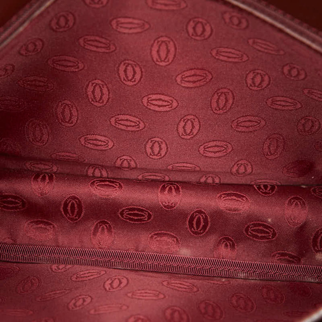 Cartier Bordeaux Wine Red Leather Shoulder Bag (Pre-Owned)