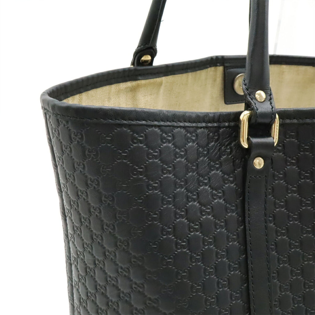 Gucci Black Leather Shoulder Bag Tote Bag (Pre-Owned)