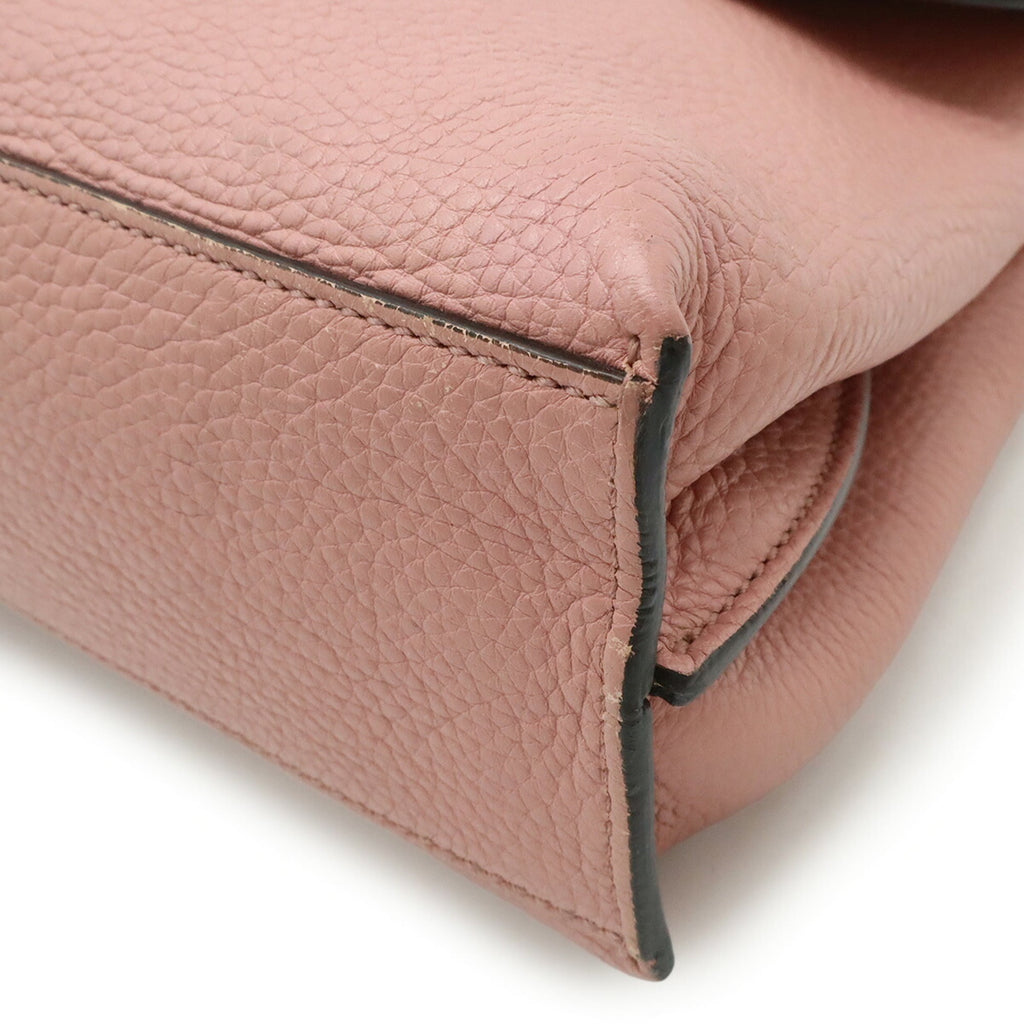 Gucci Pink Bamboo Leather Handbag Shoulder Bag (Pre-Owned)
