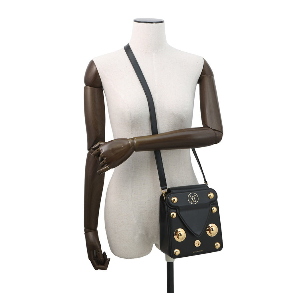 Louis Vuitton Black Noir Leather Handbag Shoulder Bag (Pre-Owned)