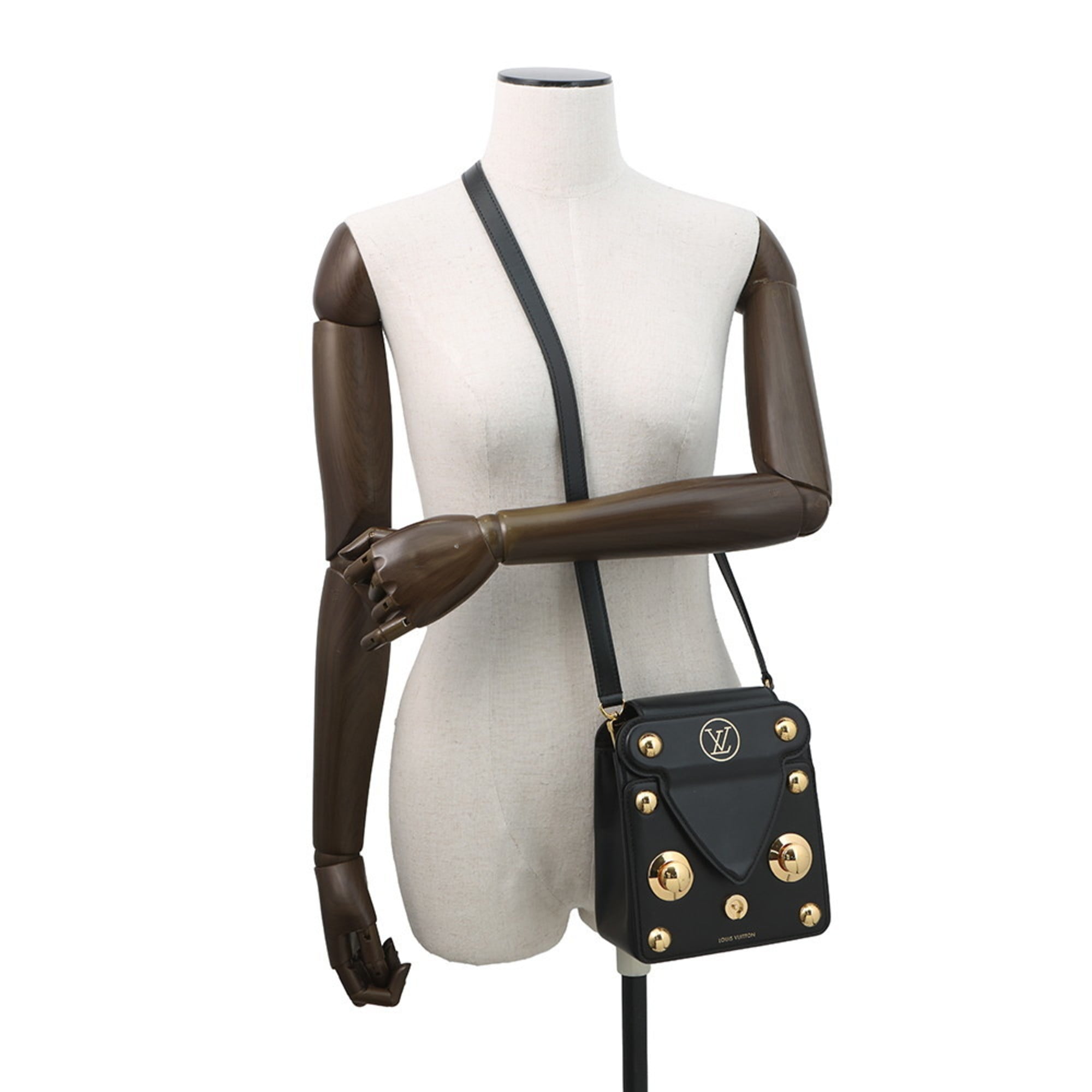 Louis Vuitton Black Noir Leather Handbag Shoulder Bag (Pre-Owned)