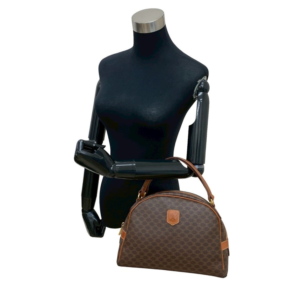 Celine Brown Leather Pvc Boston Bag Handbag (Pre-Owned)