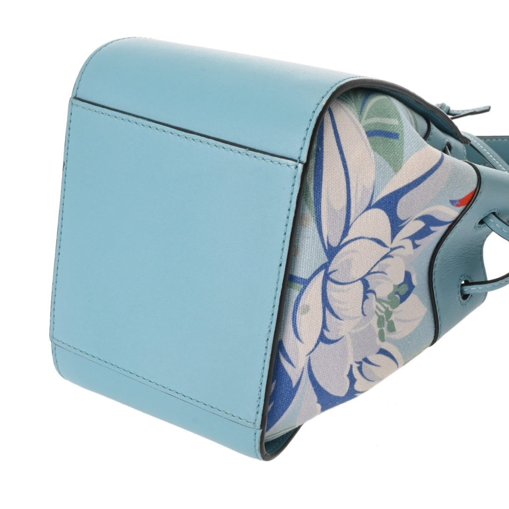 Loewe Blue Leather Canvas Shoulder Bag (Pre-Owned)
