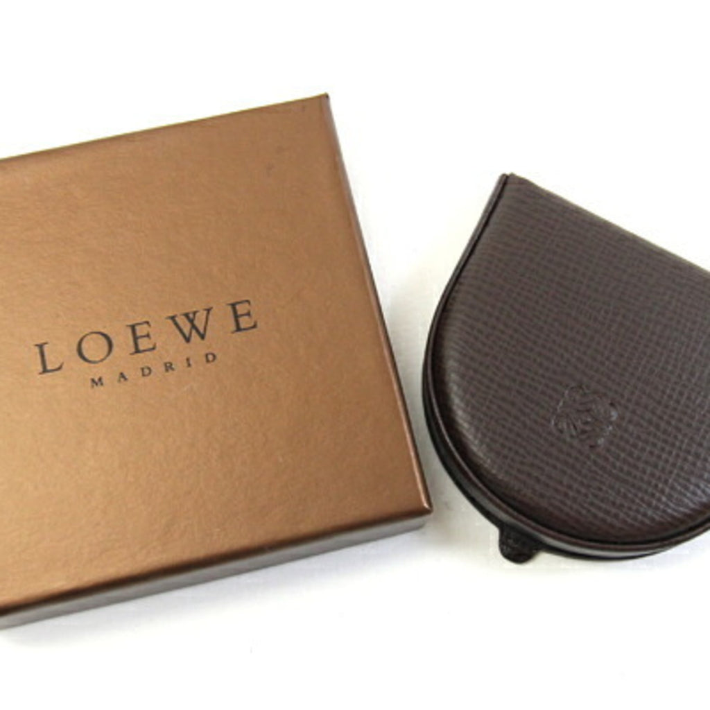Loewe Dark Brown Leather Coin Purse/Coin Case (Pre-Owned)