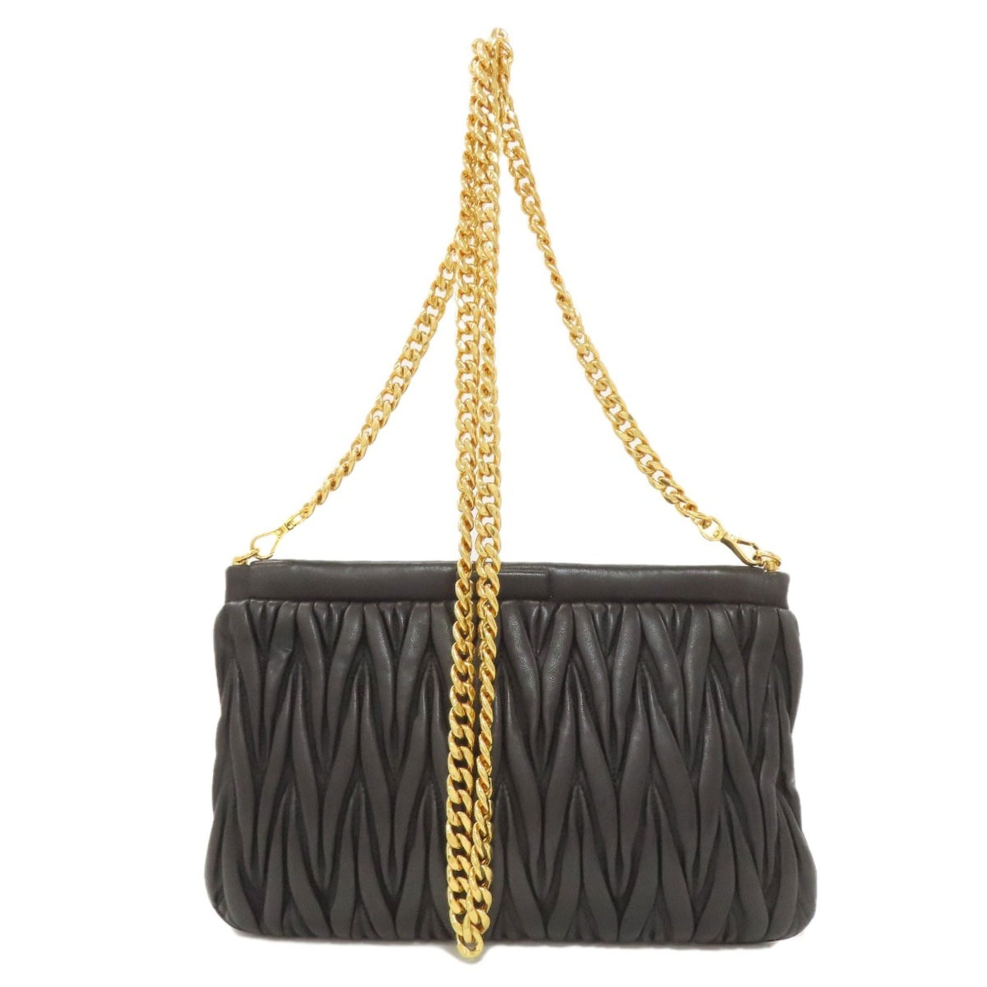 Miu Miu Black Leather Shoulder Bag (Pre-Owned)