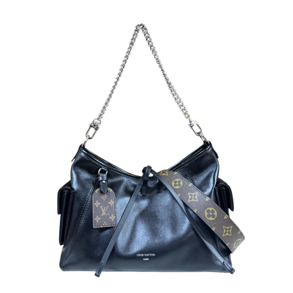 Louis Vuitton Black Leather Shoulder Bag (Pre-Owned)