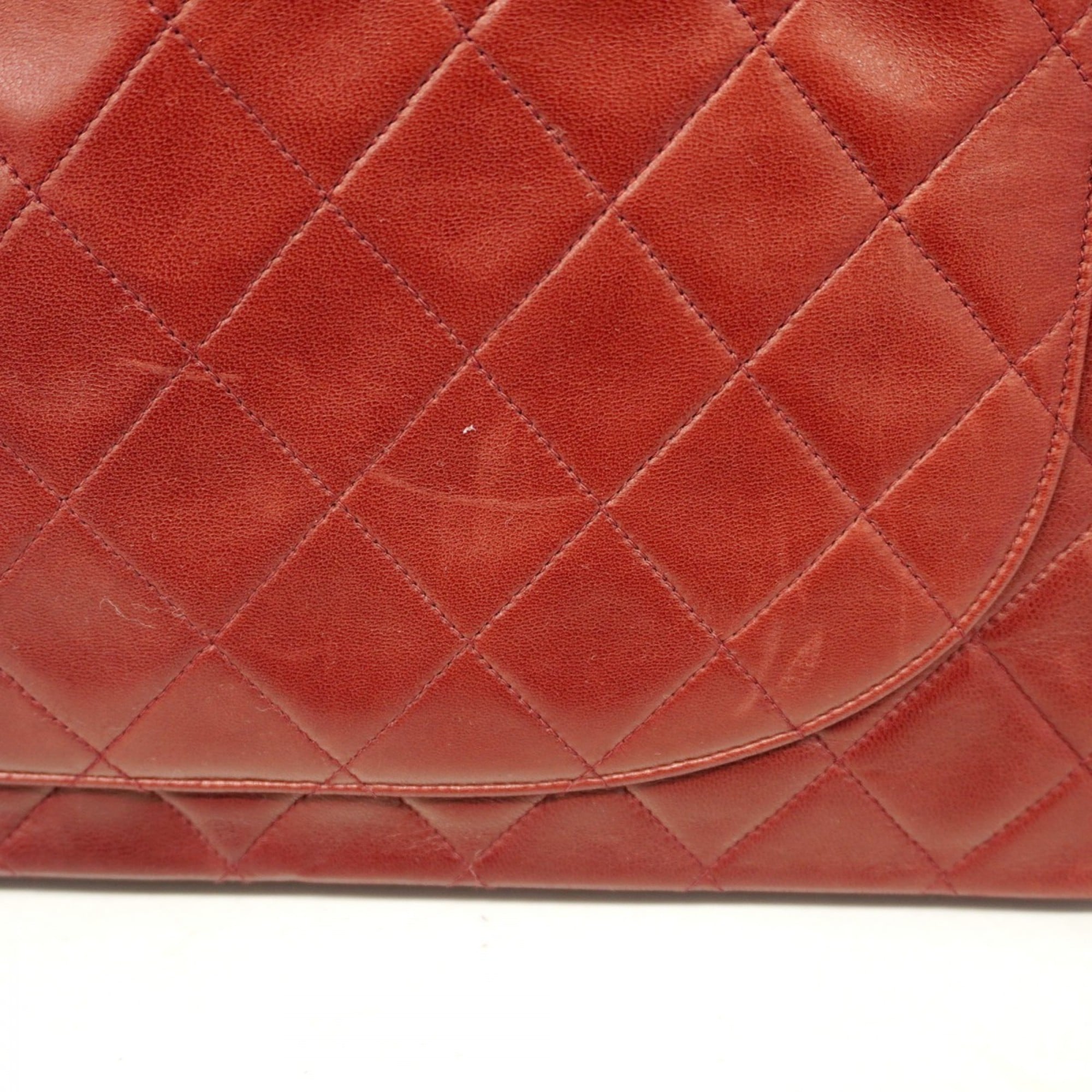 Chanel Bordeaux Leather Shoulder Bag (Pre-Owned)