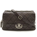 Chanel Wild Stitch Dark Brown Leather Shoulder Bag (Pre-Owned)