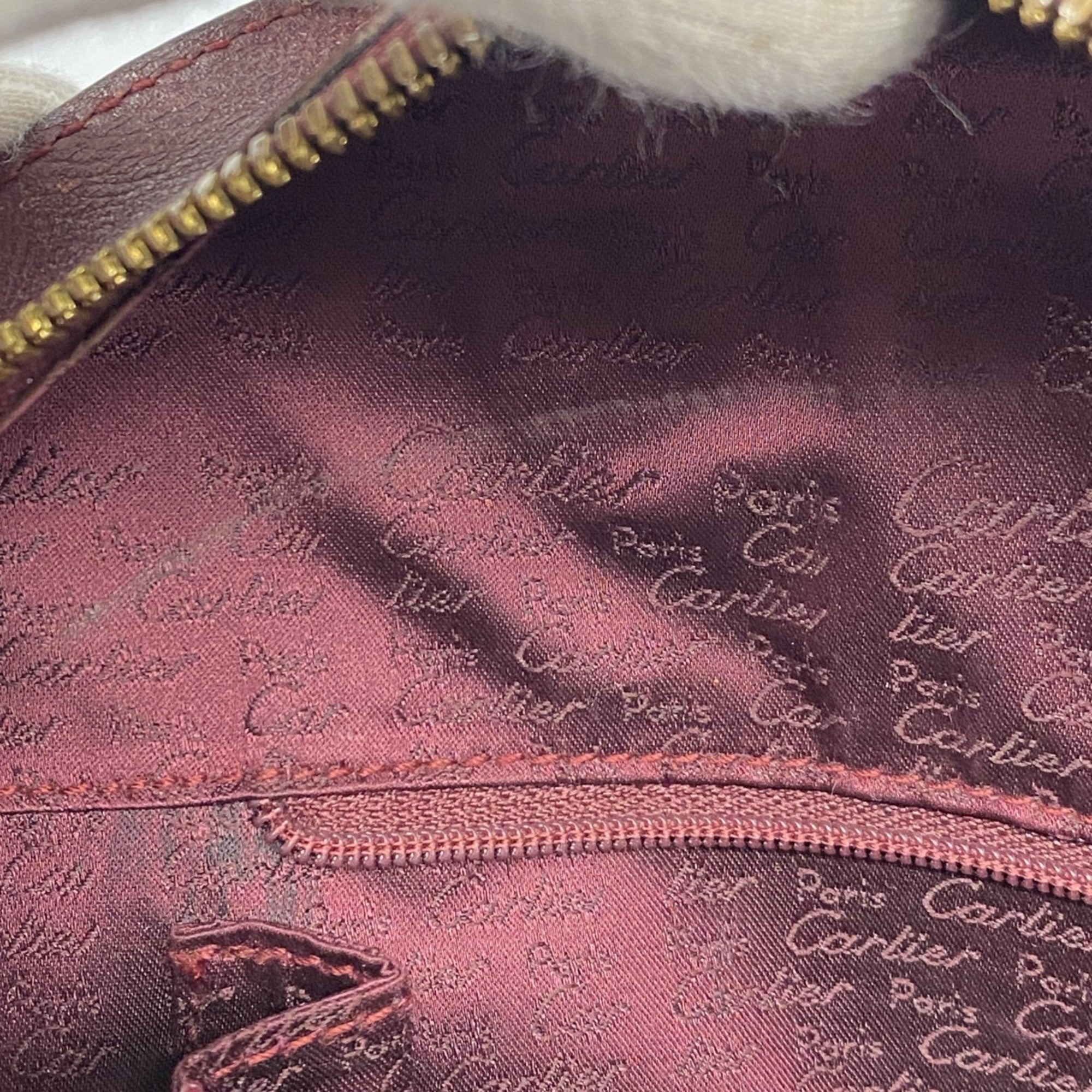 Cartier Bordeaux Leather Shoulder Bag (Pre-Owned)