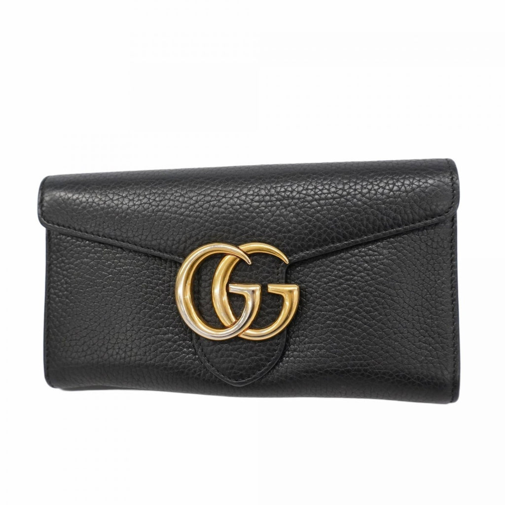 Gucci Black Leather Long Wallet (Bi-Fold) (Pre-Owned)