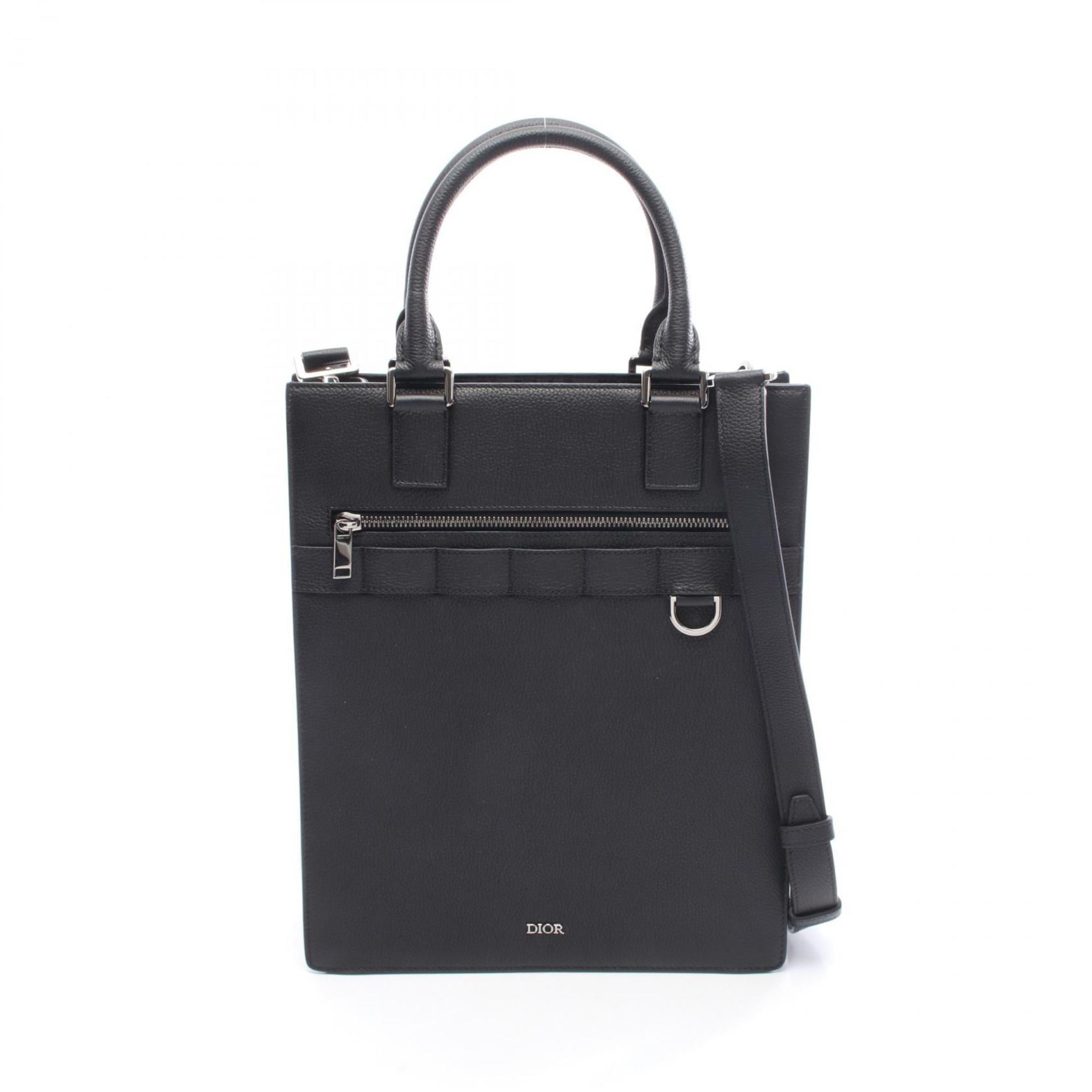 Christian Dior Black Leather Tote Bag (Pre-Owned)