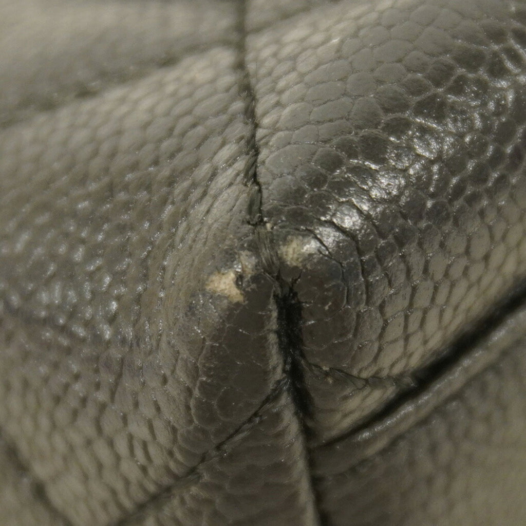 Chanel Black Grained Calfskin Handbag (Pre-Owned)
