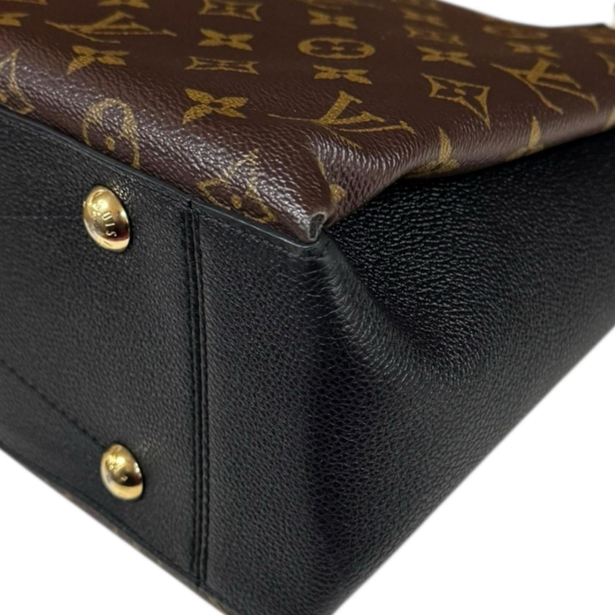 Louis Vuitton Black Brown Monogram Canvas Tote Bag (Pre-Owned)