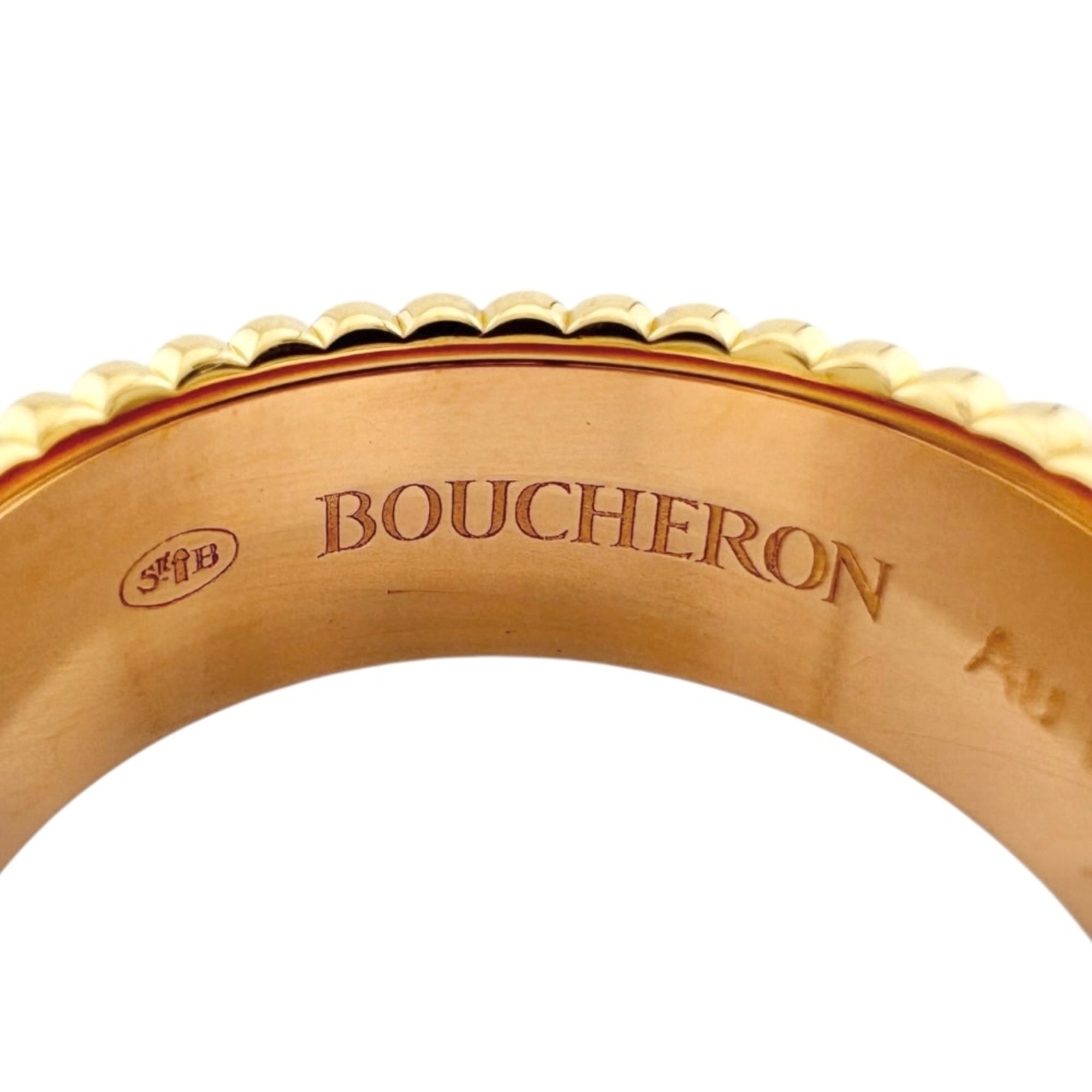 Boucheron Brown White Gold Yellow Gold Yellow Gold (18K) White Gold (18K) Band Ring (Pre-Owned)