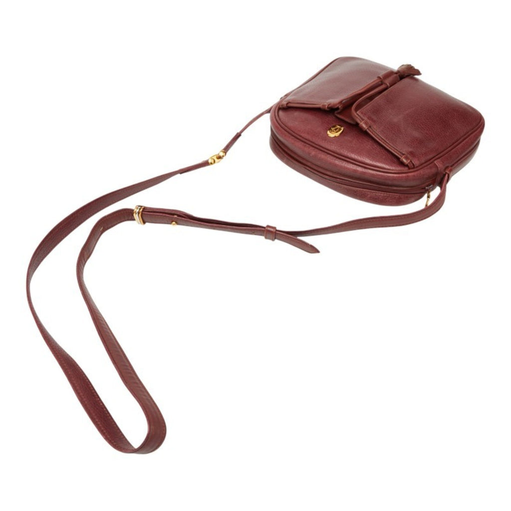 Cartier Bordeaux Wine Red Leather Shoulder Bag (Pre-Owned)