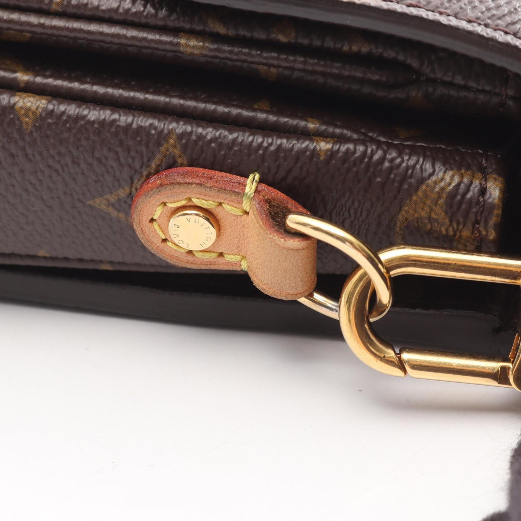 Louis Vuitton Brown Monogram Coated Canvas Leather Handbag Pochette (Pre-Owned)