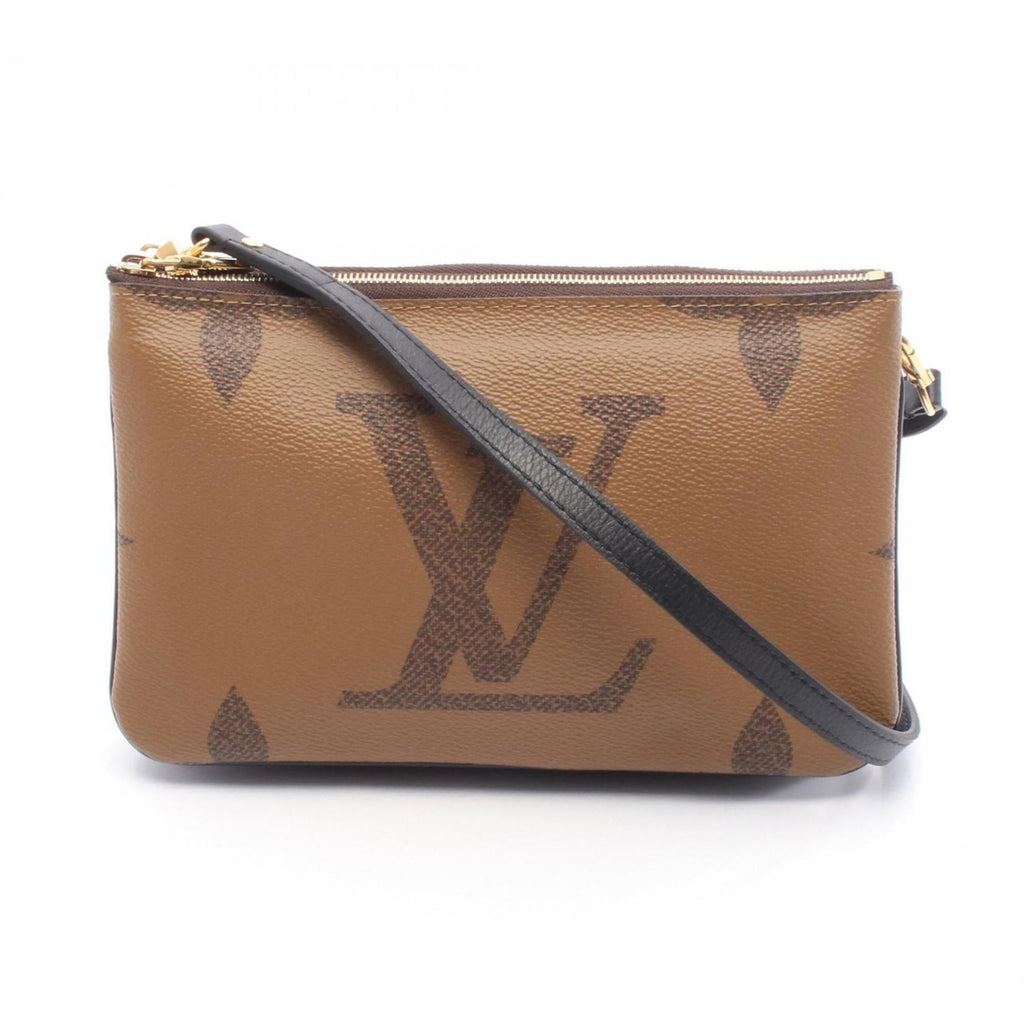 Louis Vuitton Beige Brown Monogram Coated Canvas Leather Pochette Shoulder Bag (Pre-Owned)