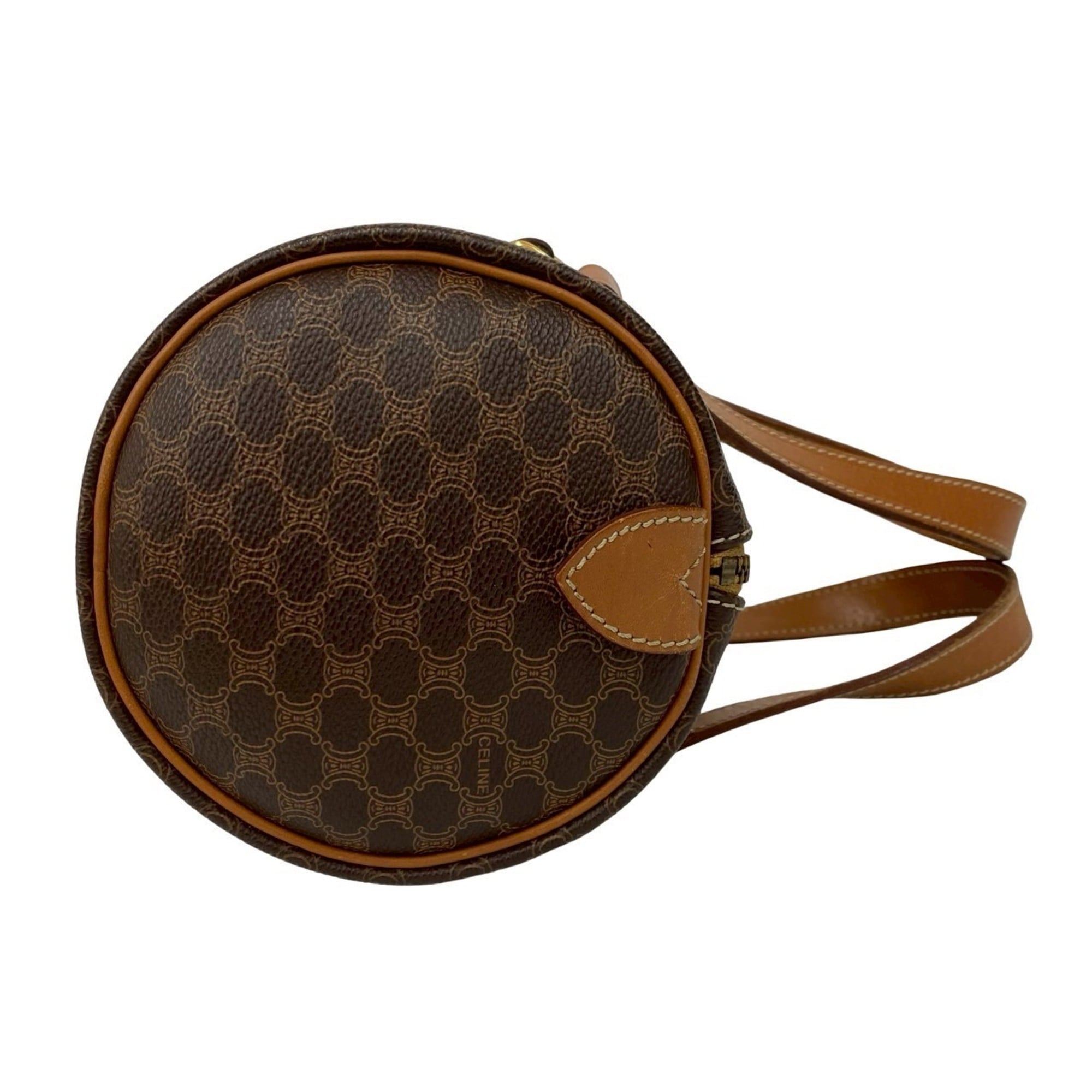 Celine Brown Leather Pvc Boston Bag Handbag (Pre-Owned)