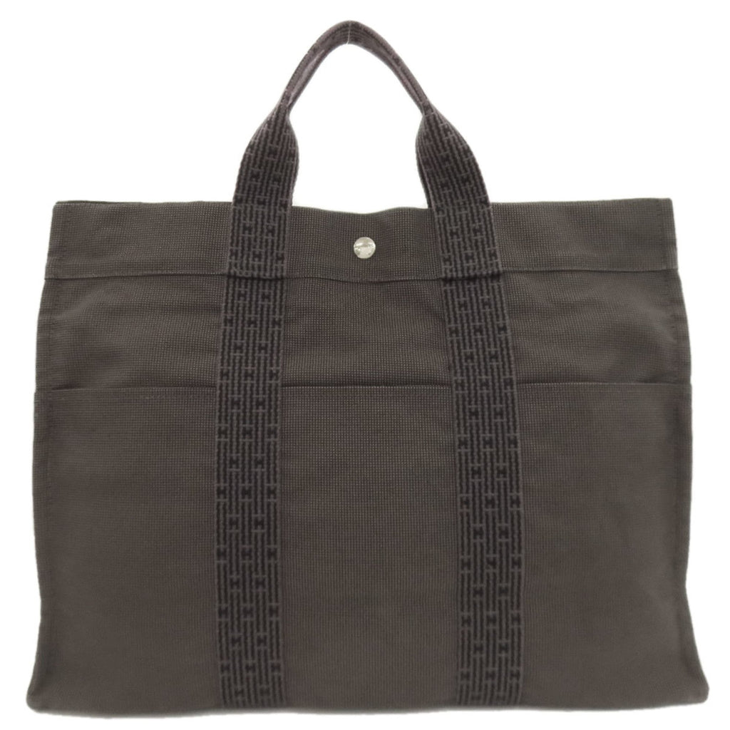 Hermes Gray Canvas Handbag (Pre-Owned)