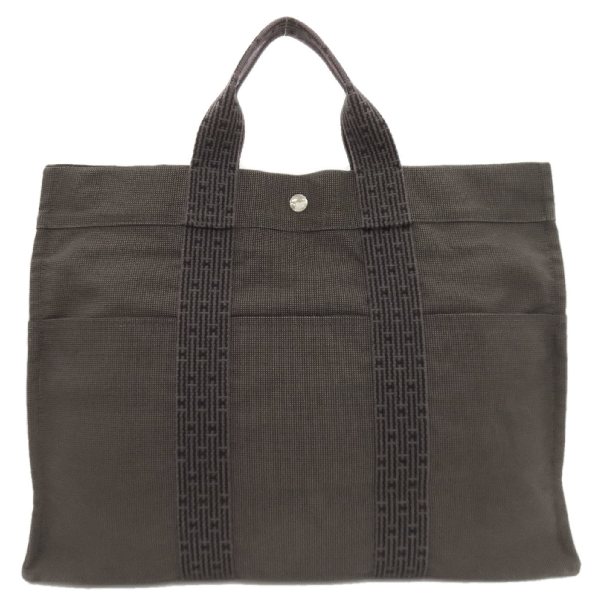 Hermes Gray Canvas Handbag (Pre-Owned)