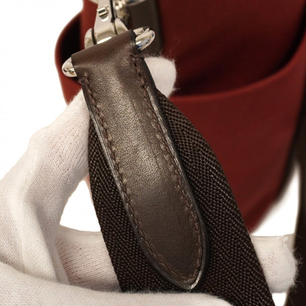 Hermes Red Color Canvas Tote Bag (Pre-Owned)