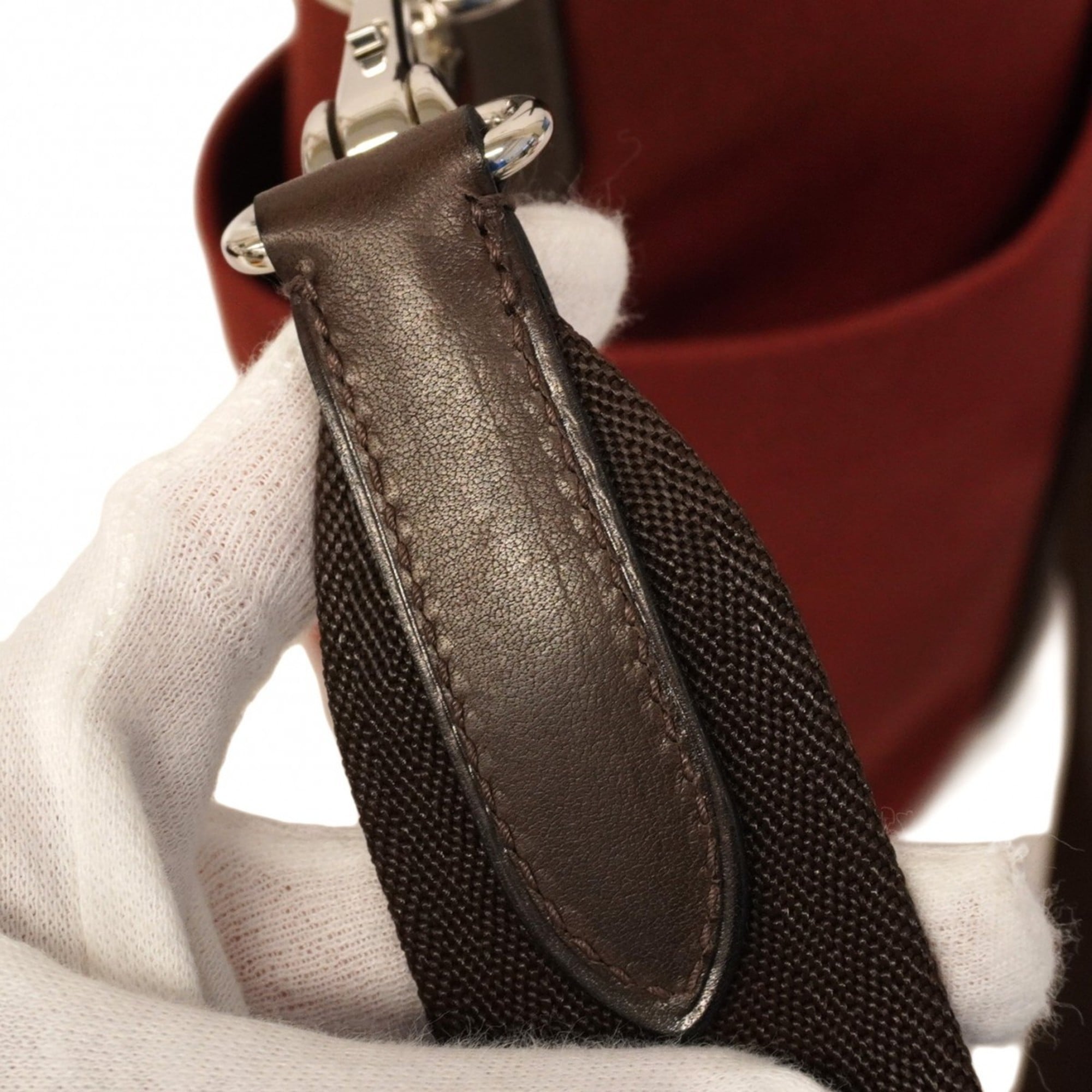 Hermes Red Color Canvas Tote Bag (Pre-Owned)