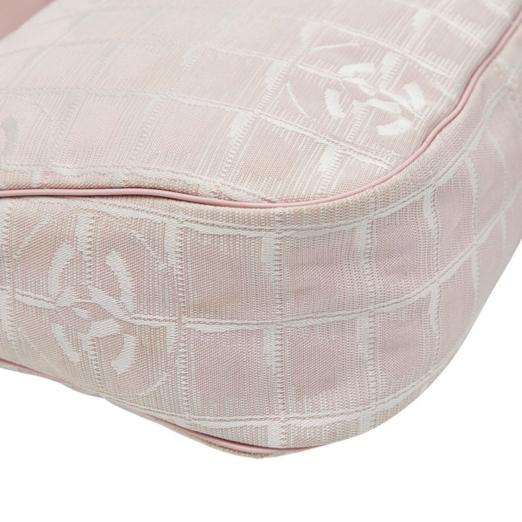 Chanel Pink Nylon Leather Shoulder Bag (Pre-Owned)