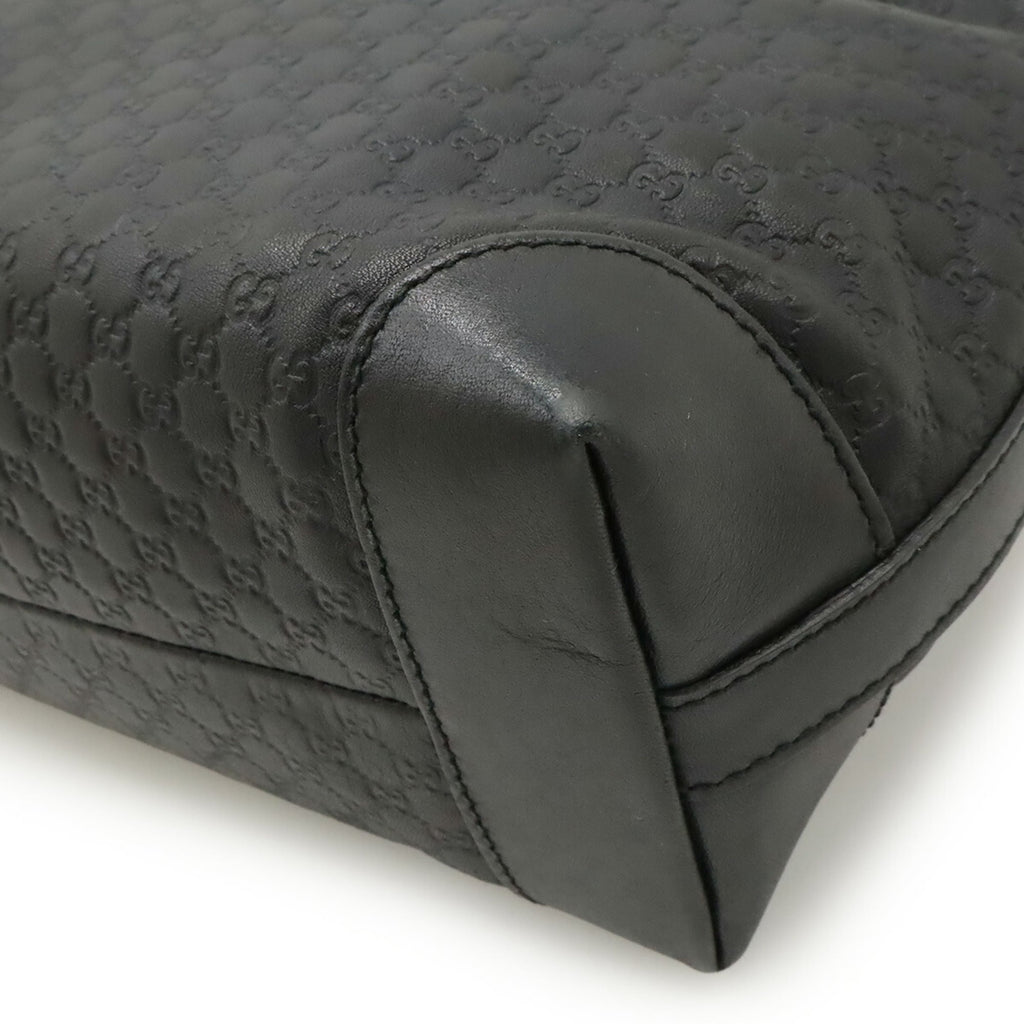 Gucci Black Leather Handbag Tote Bag (Pre-Owned)