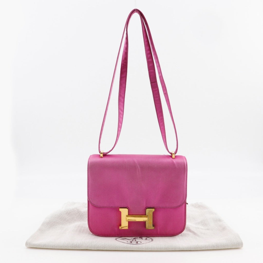 Hermes Constance Pink Silk Shoulder Bag (Pre-Owned)